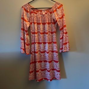 Orange patterned dress